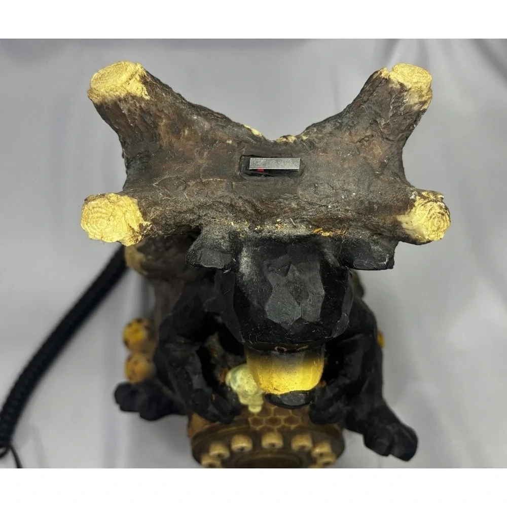 🐻VTG Black Bear Eating Honey W/ Bees dial Phone, Excellent Condition Rare